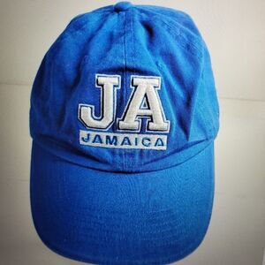 JAMAICA EMBROIDERED BLUE WHITE BASEBALL STYLE HAT KINGSTON MONTEGO BAY JA